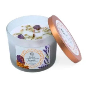 Green Tree Edelsteenkaars Healing Lavendel 256g