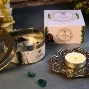 Green Tree Edelsteenkaars Levenskracht Zoete Gember 70g