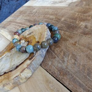 Handmade armband van Indian Agaat kralen 16cm