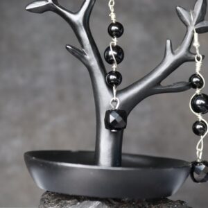 Oorbellen met Zwarte Obsidiaan kralen