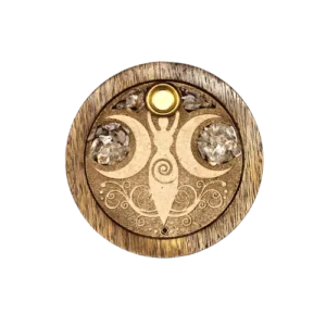 Wierookhouder van Mango hout- berkristal en wassende maan