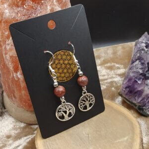 Oorbellen Picasso Jaspis met Tree Of Life