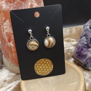 Oorbellen met cabochons Picture Jaspis