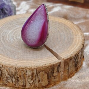Ring Agaat (geverfd) - 925SS - Maat 7