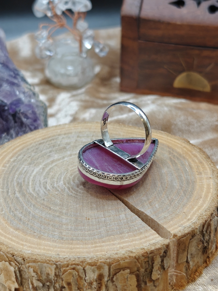 Ring Agaat (geverfd) - 925SS - Maat 7