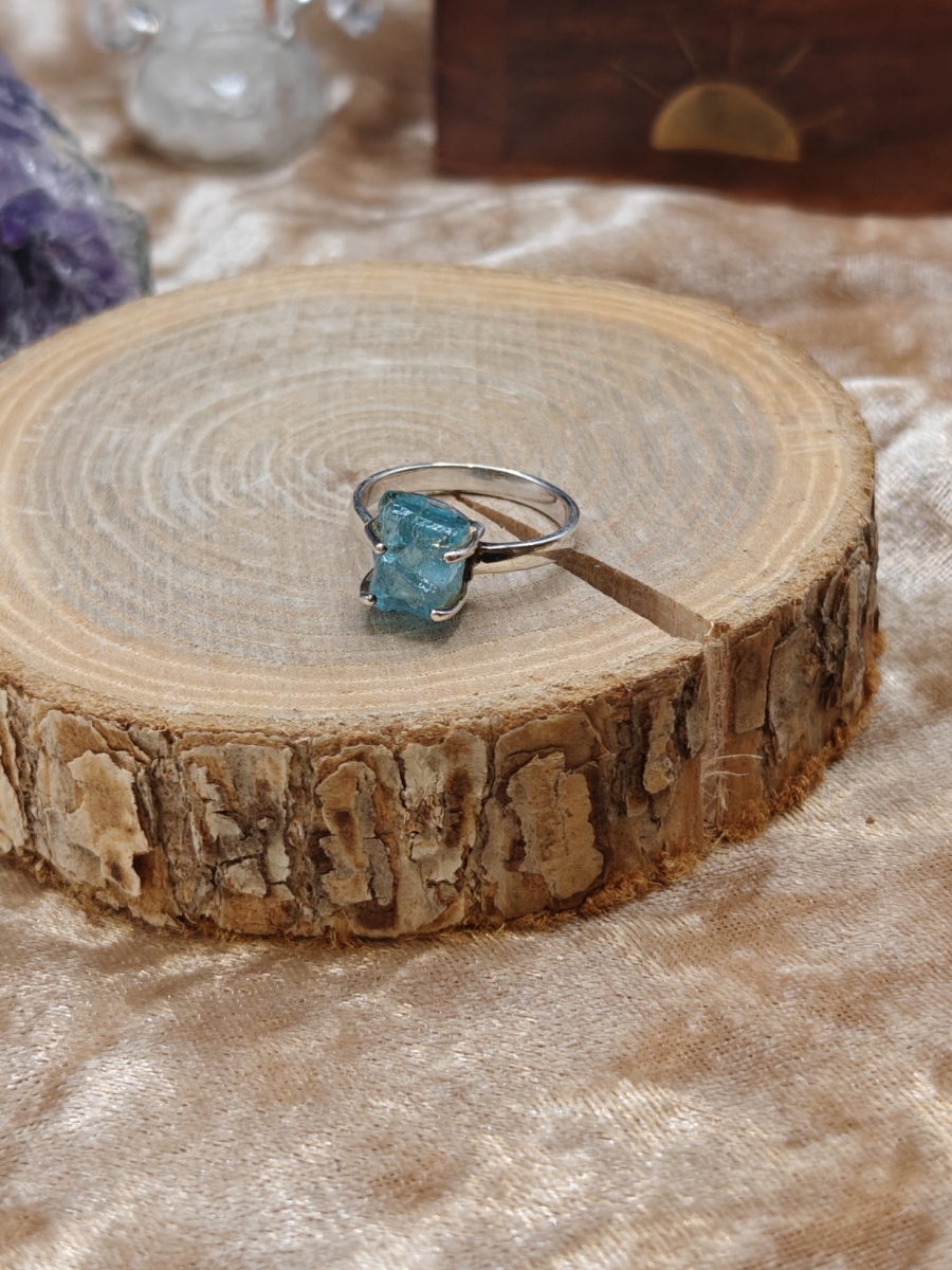 Ring Apatiet ruw - 925SS - Maat 6
