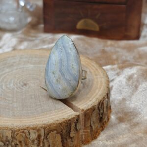 Ring Blue Lace Chalcedoon - 925SS - Maat 5,75
