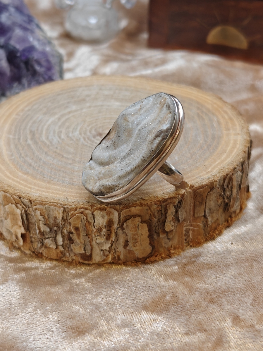 Ring Chalcedoon grote ovaal - 925SS - Maat 7