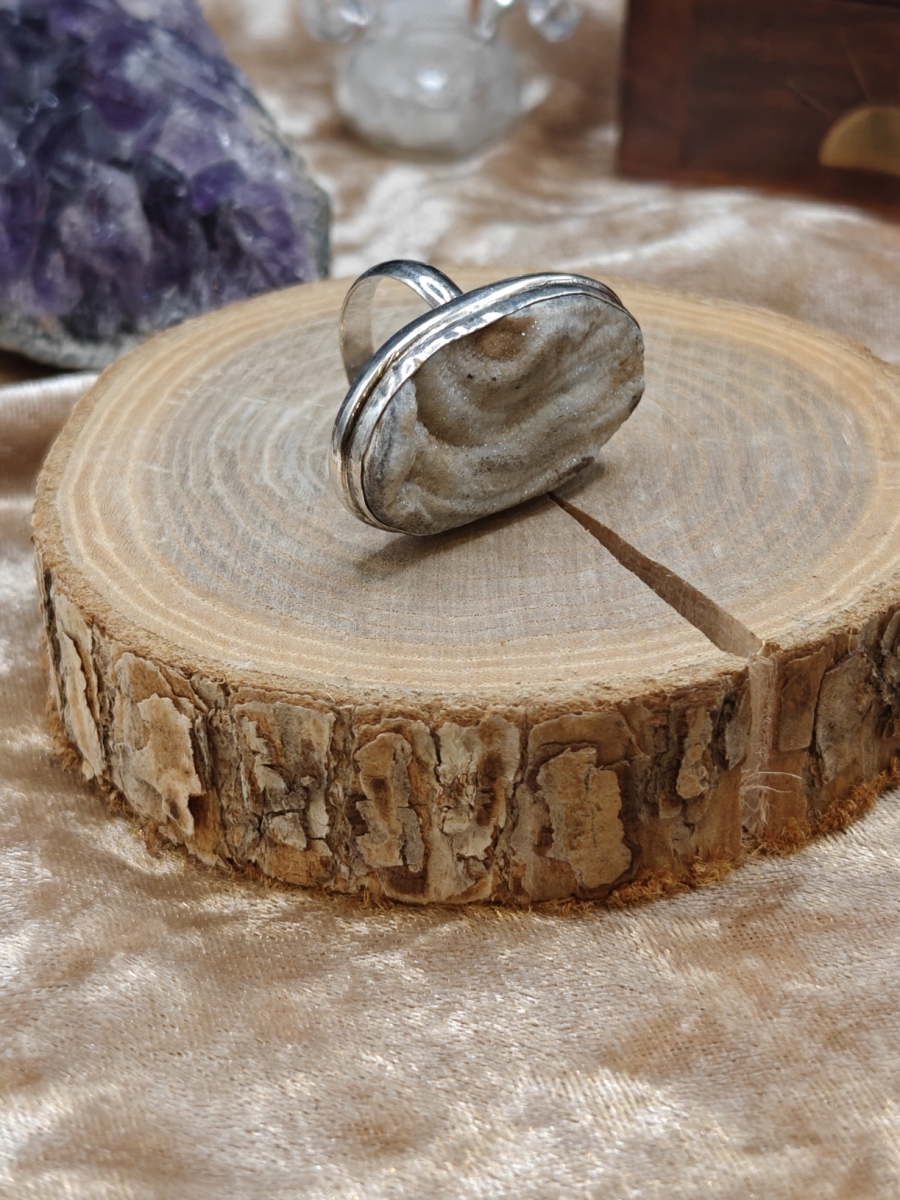 Ring Chalcedoon grote ovaal - 925SS - Maat 7