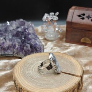 Ring Chalcedoon verzilverd - Maat verstelbaar
