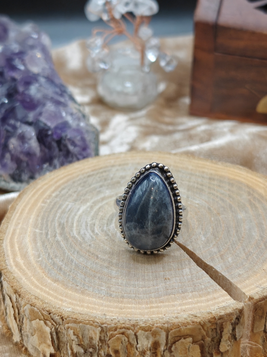 Ring Labradoriet - 925SS - Maat 8