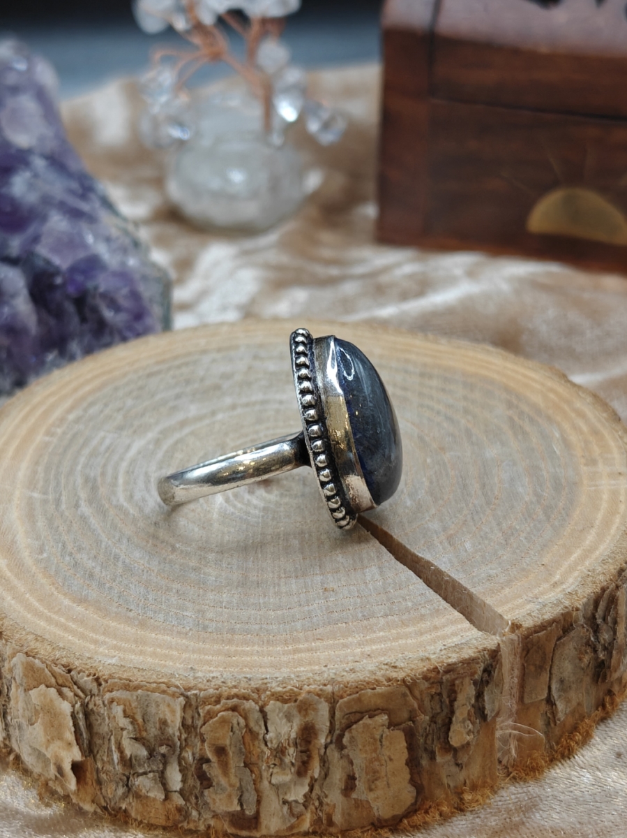 Ring Labradoriet - 925SS - Maat 8