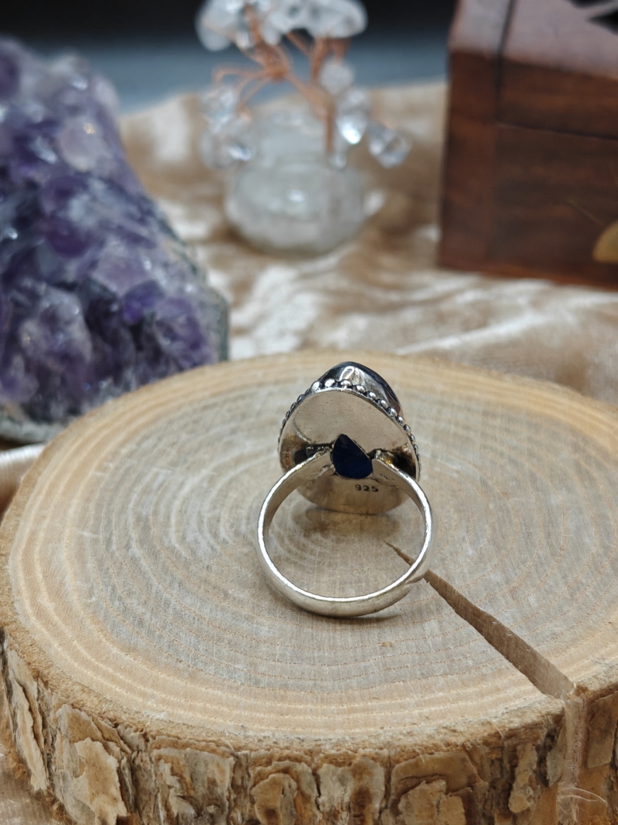 Ring Labradoriet - 925SS - Maat 8