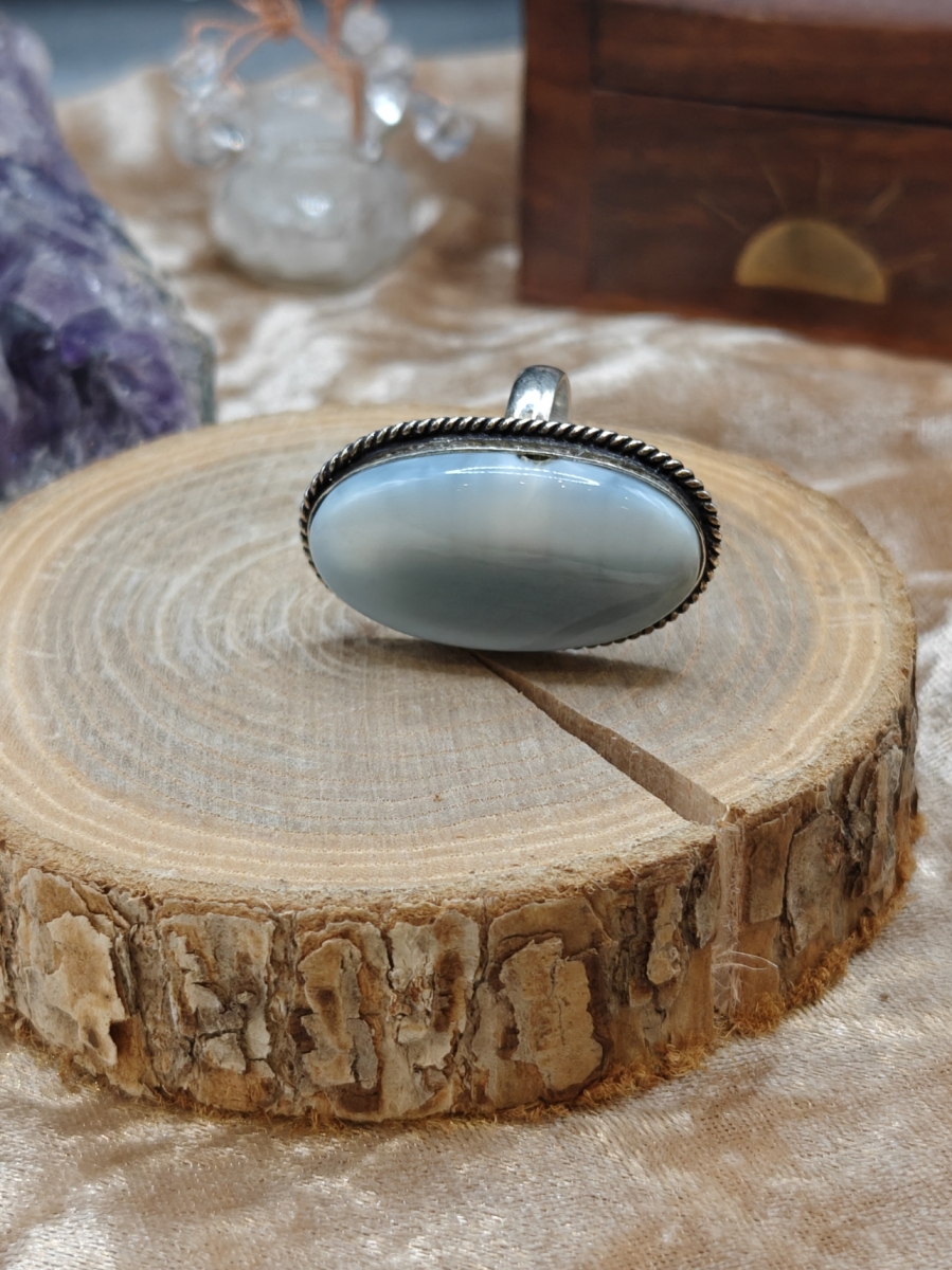 Ring Owyhee Opaal grote ovaal - 925SS - Maat 8
