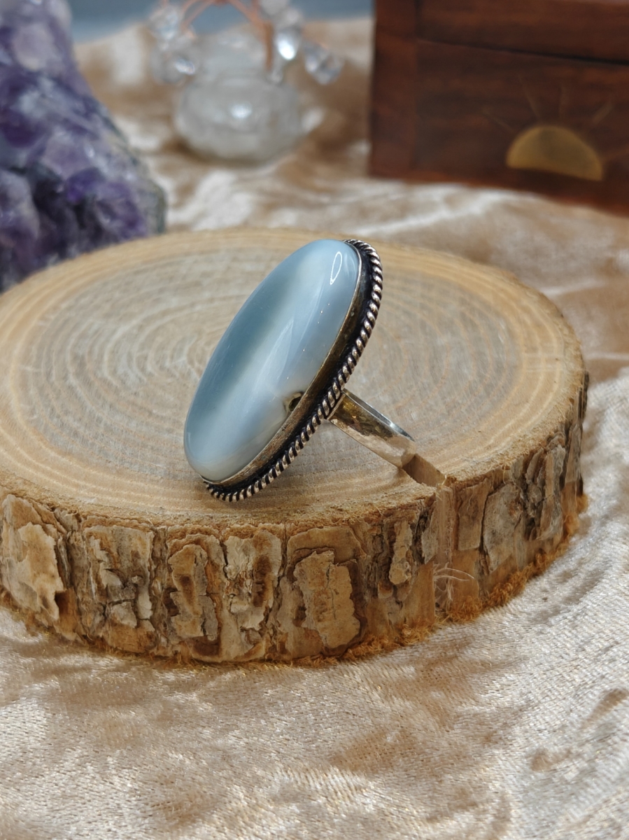Ring Owyhee Opaal grote ovaal - 925SS - Maat 8