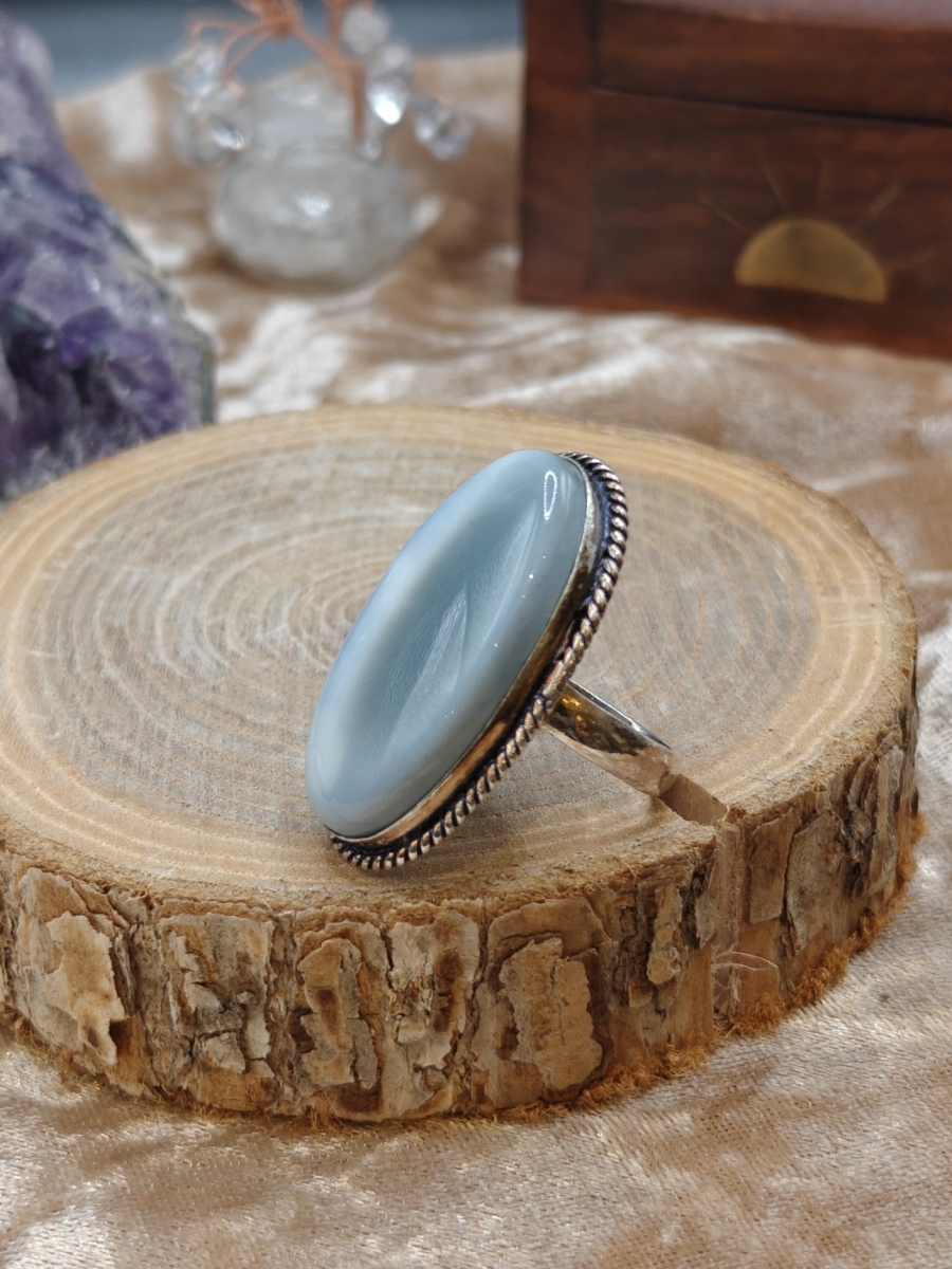 Ring Owyhee Opaal grote ovaal - 925SS - Maat 8