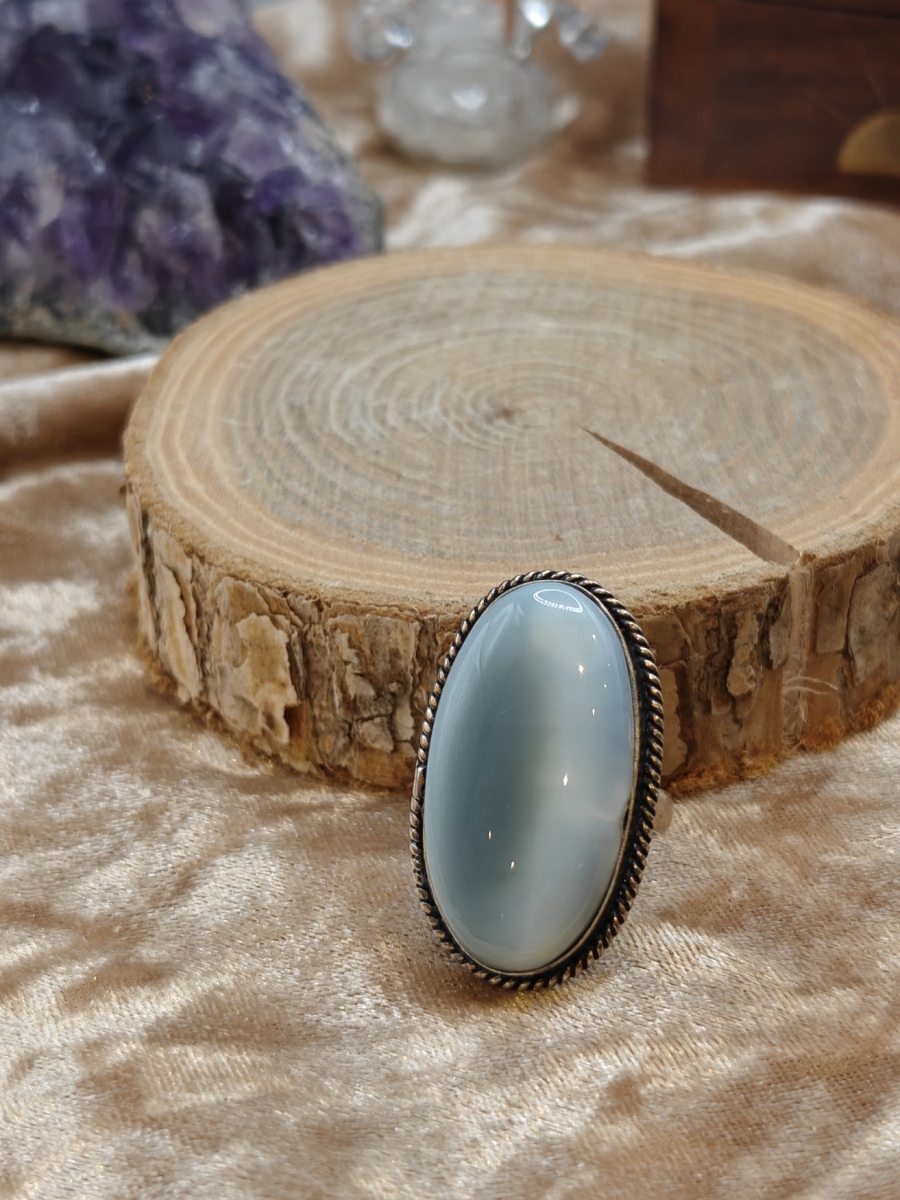 Ring Owyhee Opaal grote ovaal - 925SS - Maat 8