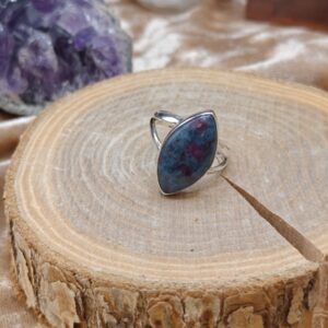 Ring Robijn in Kyaniet - 925SS - Maat 5,5
