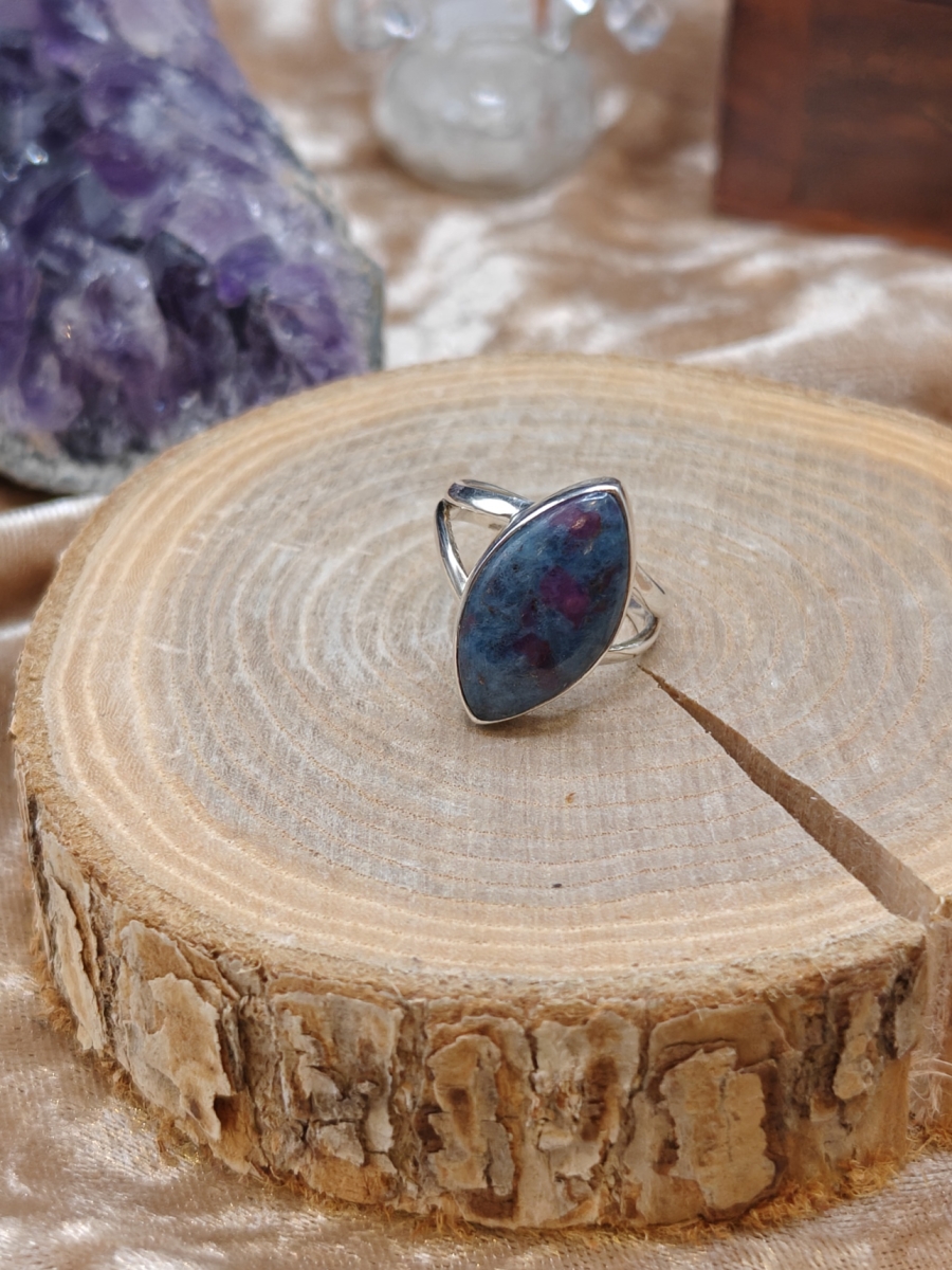 Ring Robijn in Kyaniet - 925SS - Maat 5,5