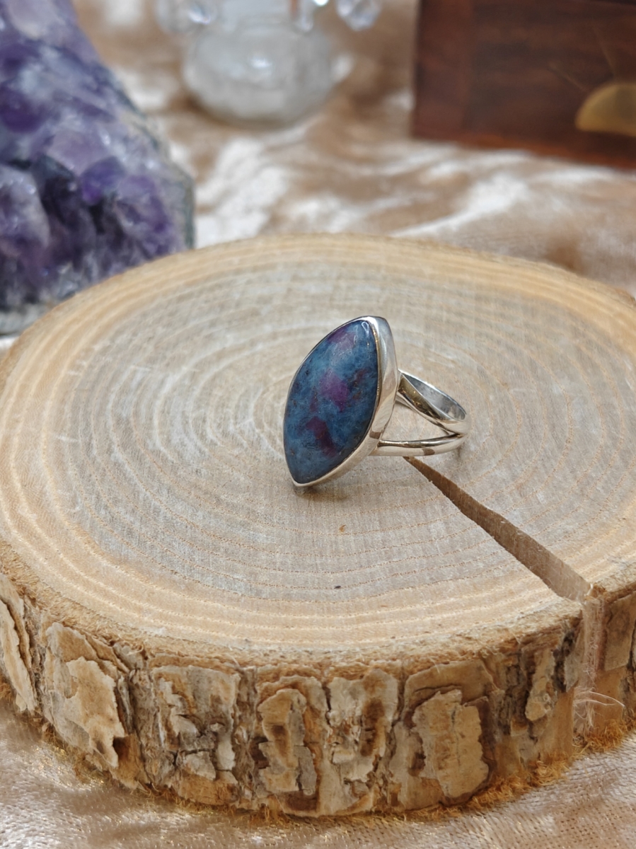 Ring Robijn in Kyaniet - 925SS - Maat 5,5