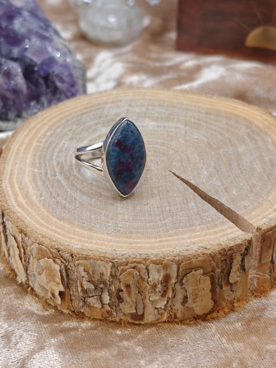 Ring Robijn in Kyaniet - 925SS - Maat 5,5