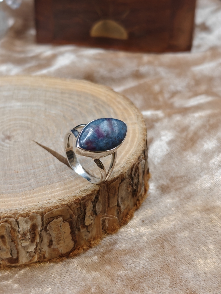 Ring Robijn in Kyaniet - 925SS - Maat 5,5