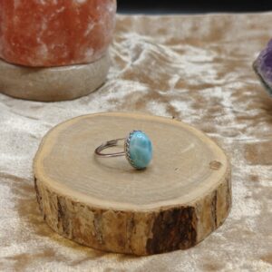 Ring met Larimar 925 Sterling Silver - Aanpasbare maat