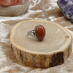 Ring met Rode Jaspis - 925 Sterling Silver - Maat aanpasbaar