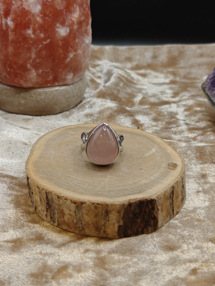 Ring met Rozenkwarts 925 Sterling Silver - Maat volgt