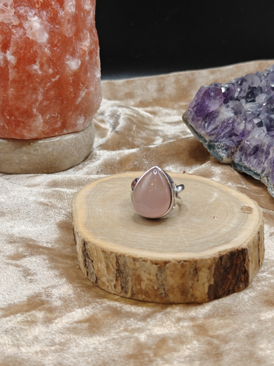 Ring met Rozenkwarts 925 Sterling Silver - Maat volgt