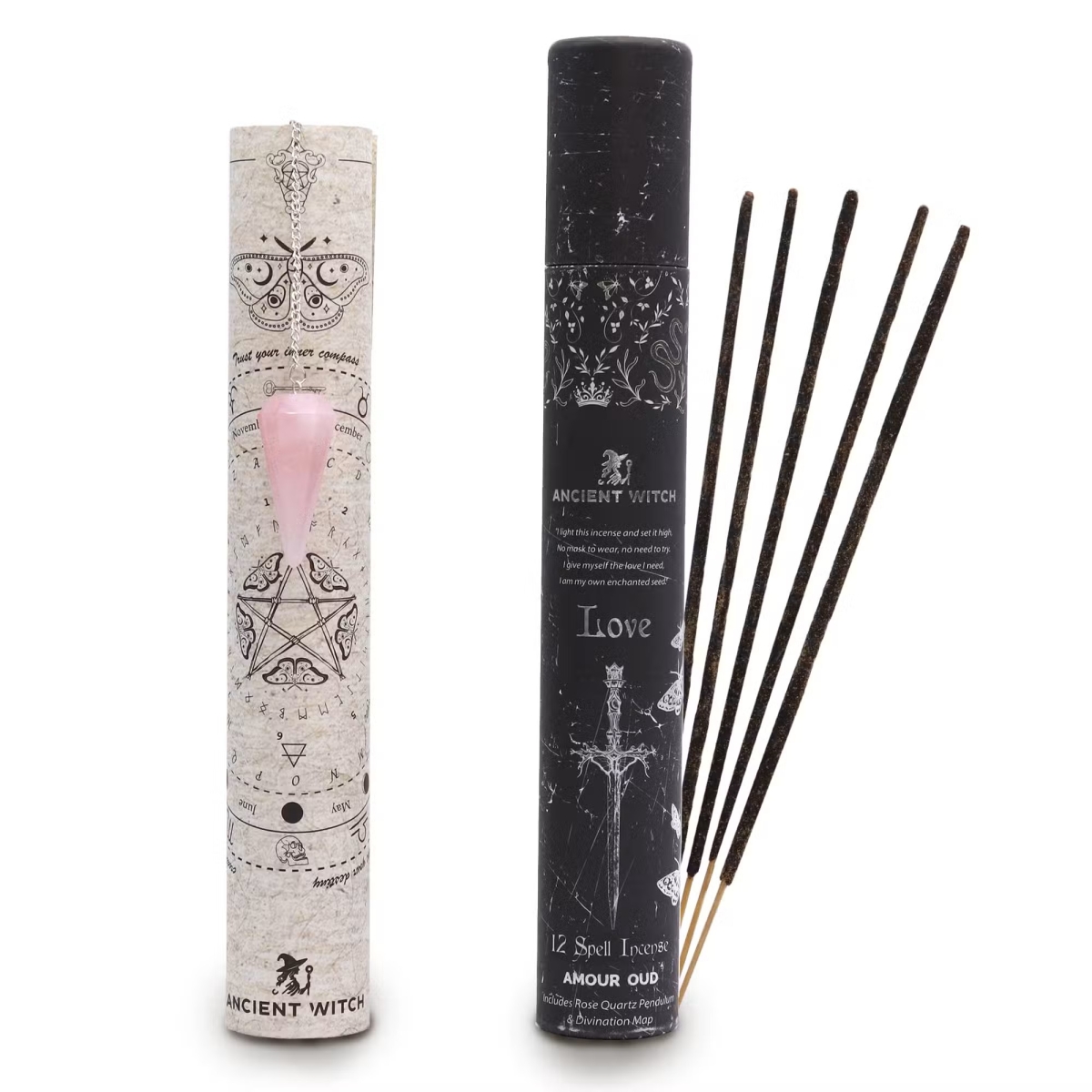 Ancient witch - Spreuk Wierook met pendel en pendelkaart - Love