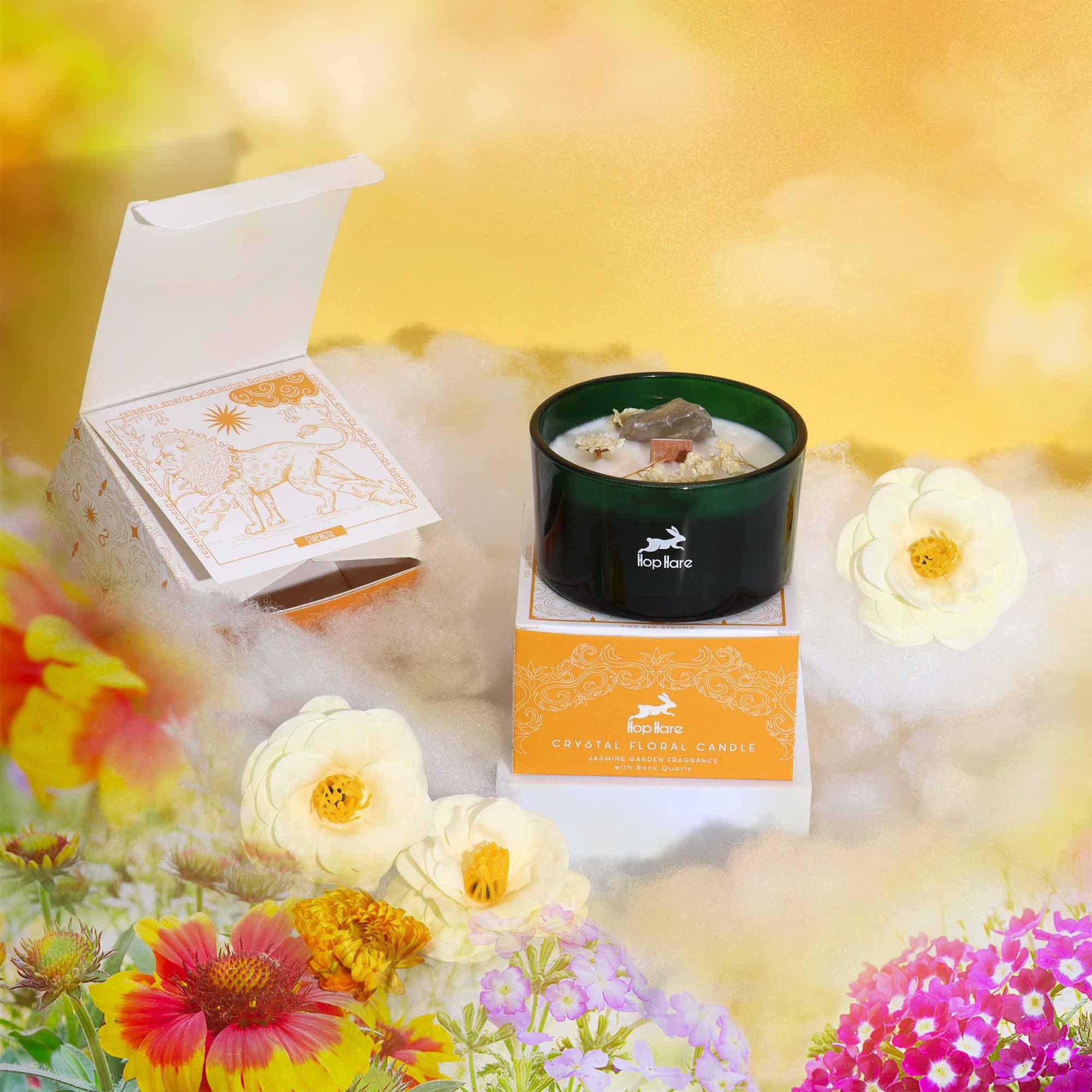 Hop Hare Crystal Magic Flower Candle - The Lion - Afbeelding 3