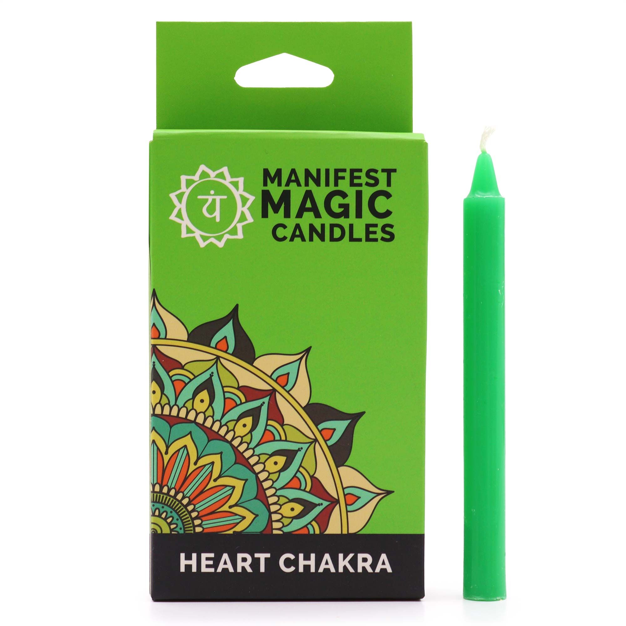 Manifest Magic Candles (pack of 12) - Green - Heart Chakra - Afbeelding 2