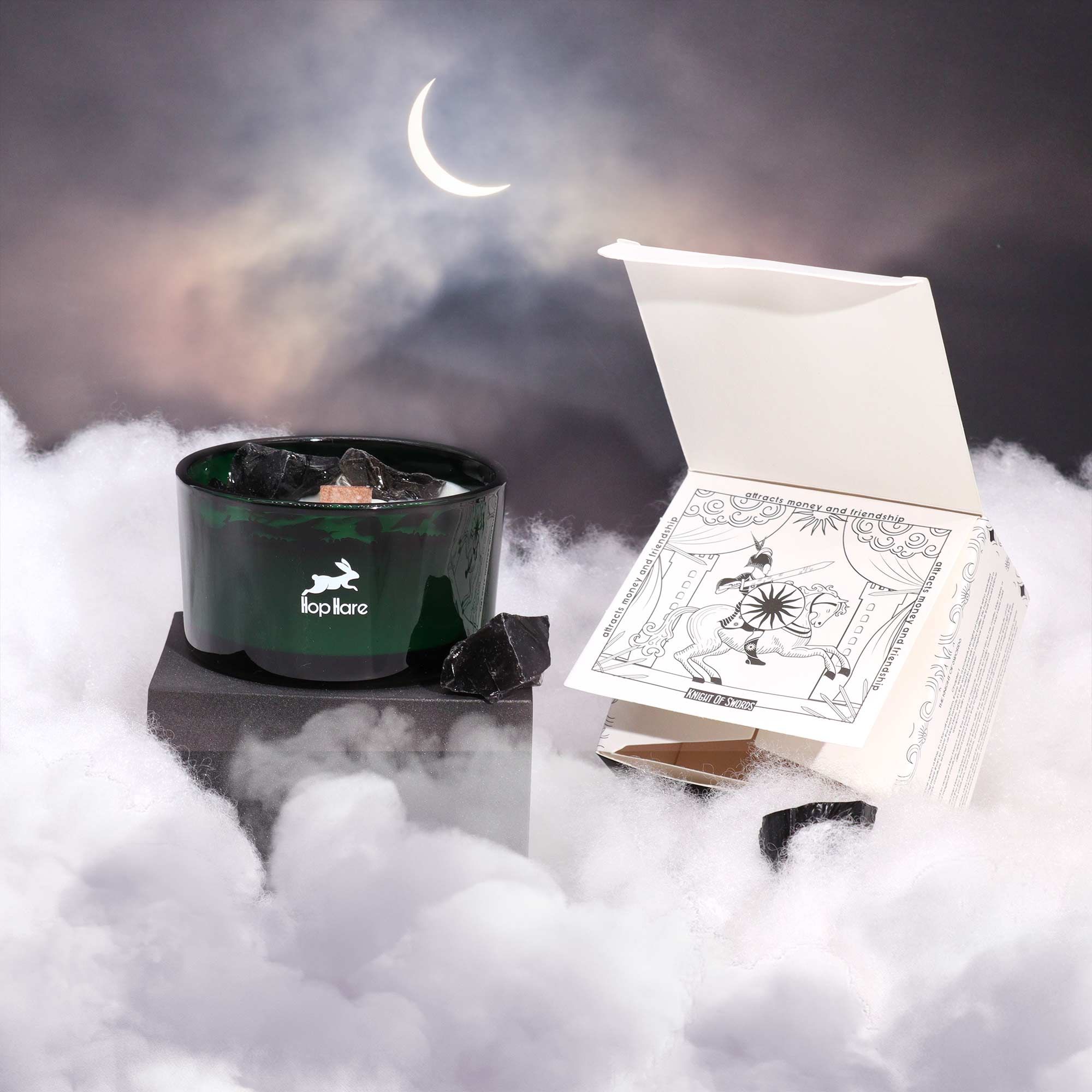 Hop Hare Crystal Magic Flower Candle - The King of Swords - Afbeelding 3
