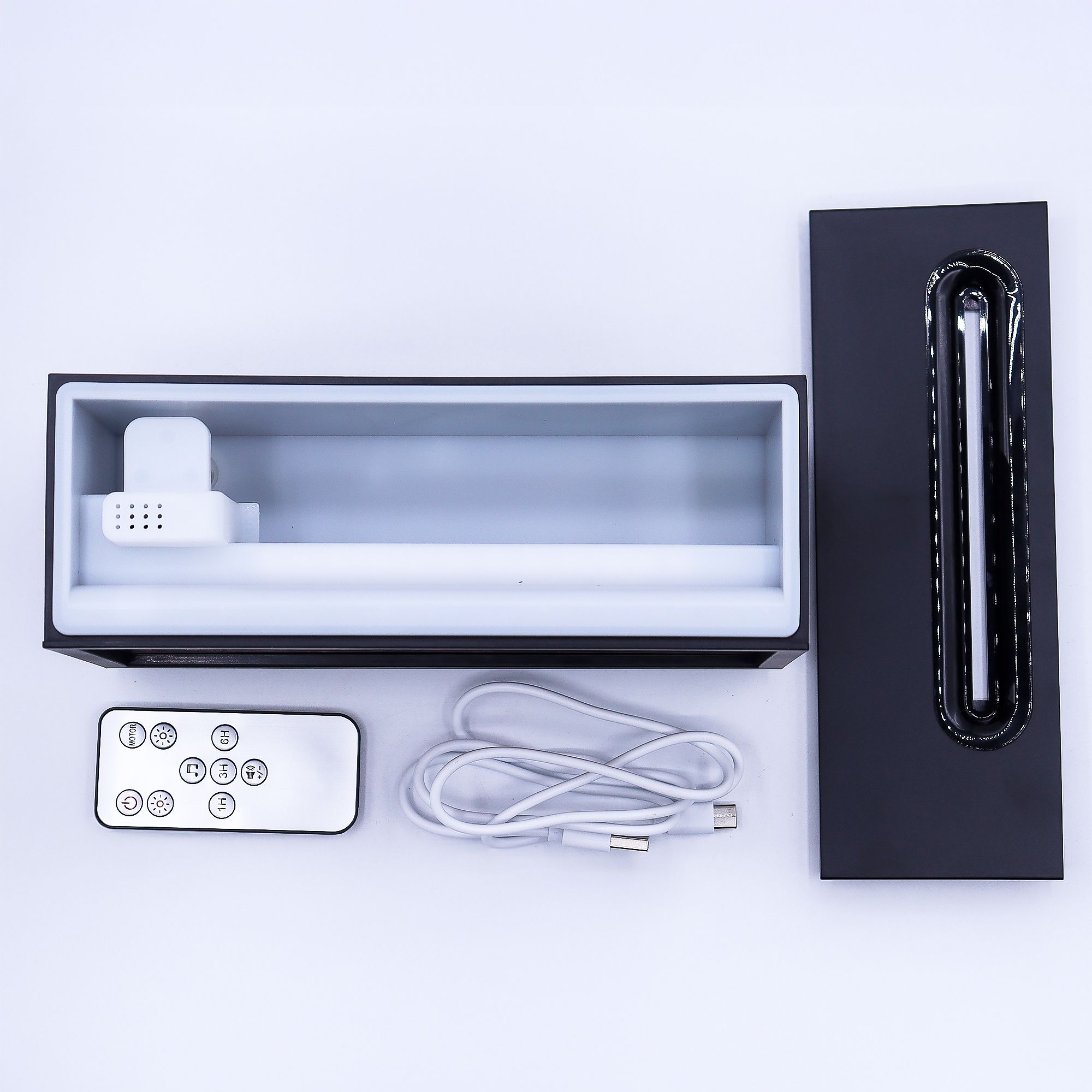 Flame Effect Aroma Diffuser with Birdsound - Black USB - Colour Change - Afbeelding 6
