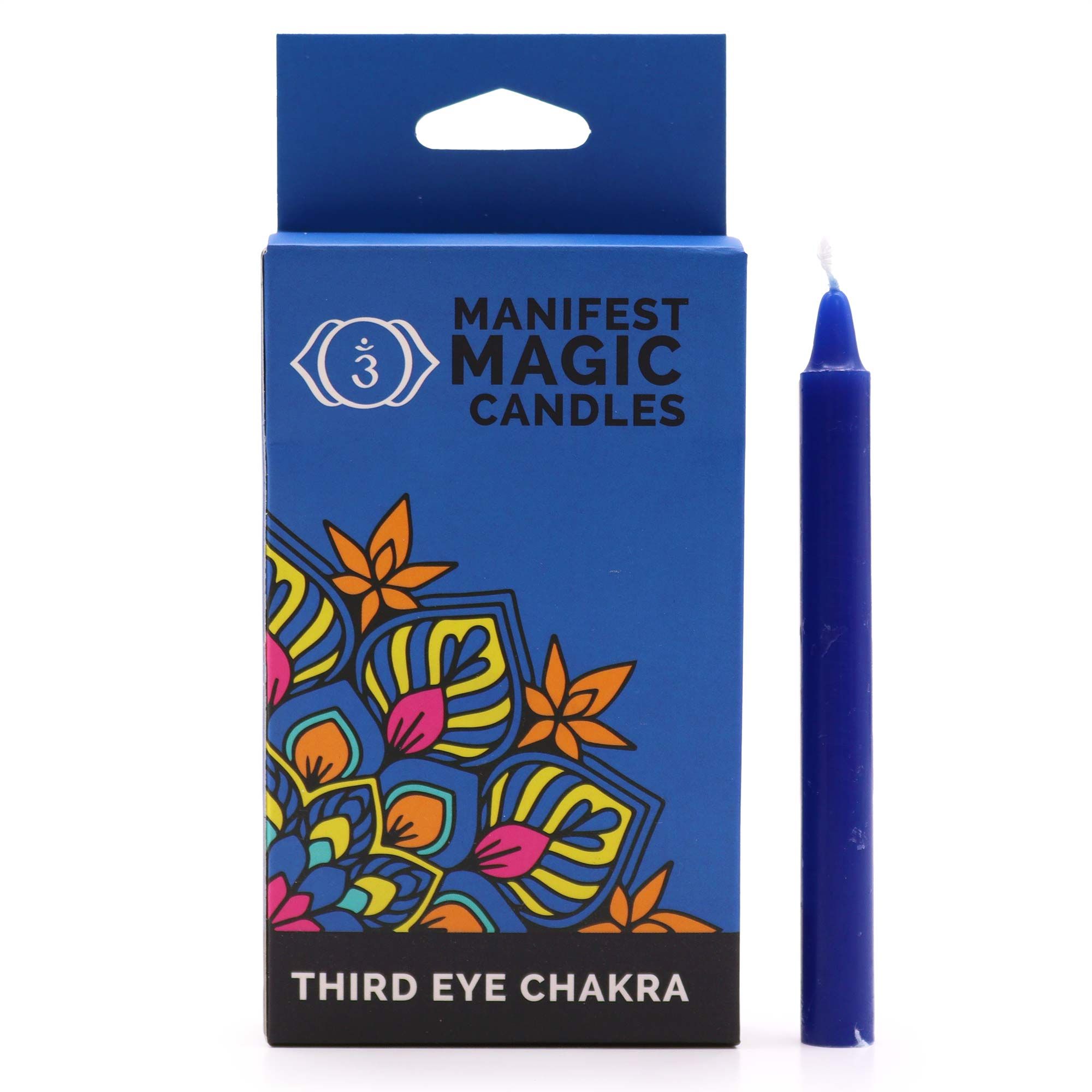 Manifest Magic Candles (pack of 12) - Dark Blue - Third Eye Chakra - Afbeelding 2