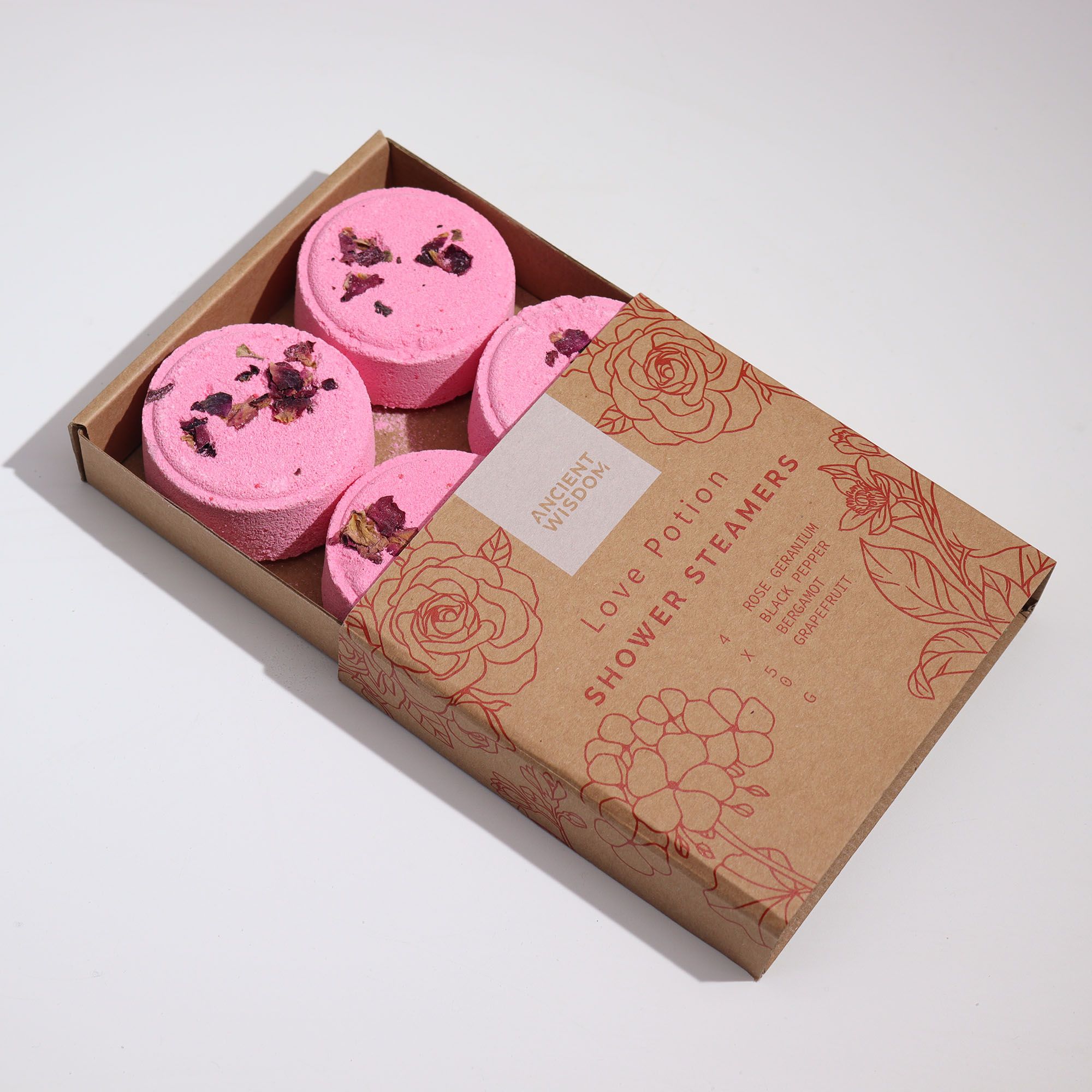 Zen Shower Steamers - Therapy Wellness Quartet - Love Potion (Pinky Red) - Afbeelding 4