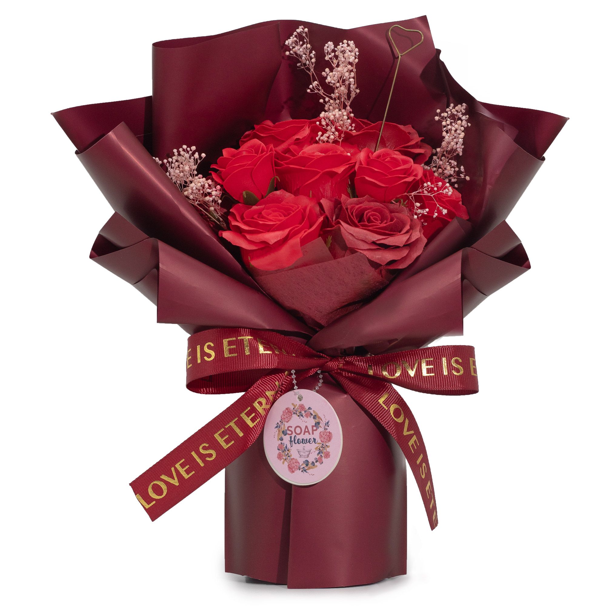 Large Red Roses Bouquet - Love is Eternal - Gift Card - Afbeelding 7