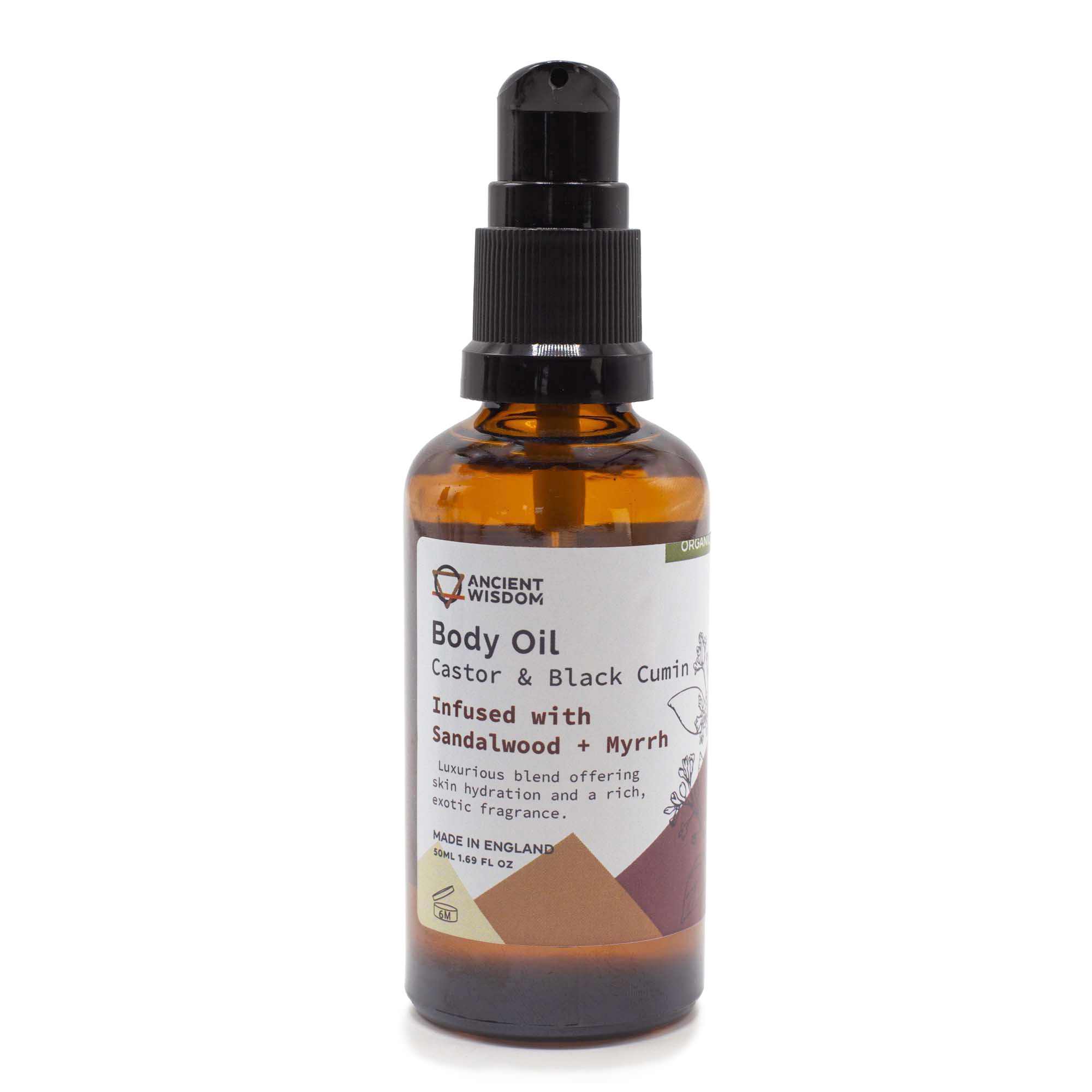 Organic Body Oil 50ml - Sandalwood & Myrrh - Afbeelding 4
