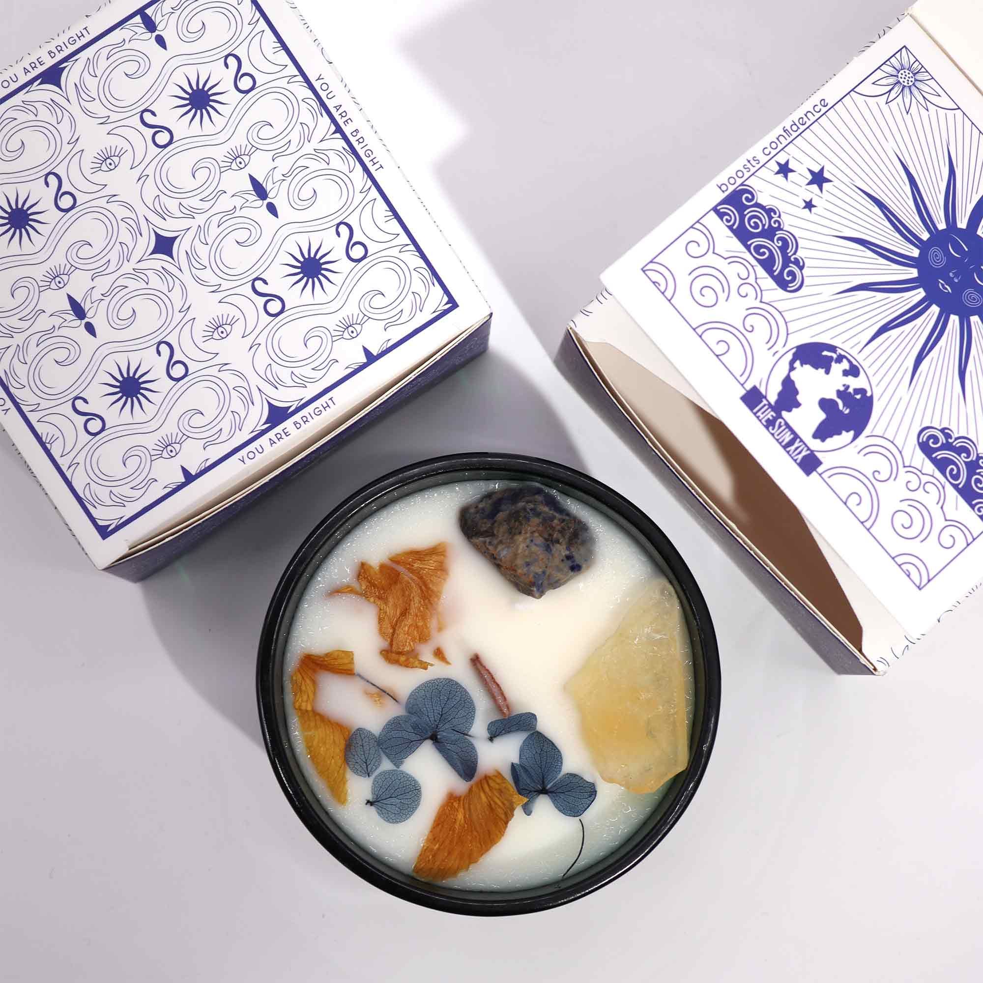 Hop Hare Crystal Magic Flower Candle - The Sun - Afbeelding 5