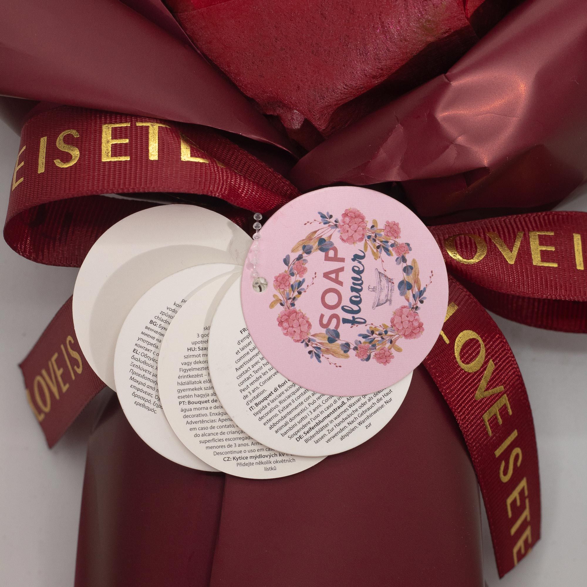 Large Red Roses Bouquet - Love is Eternal - Gift Card - Afbeelding 5