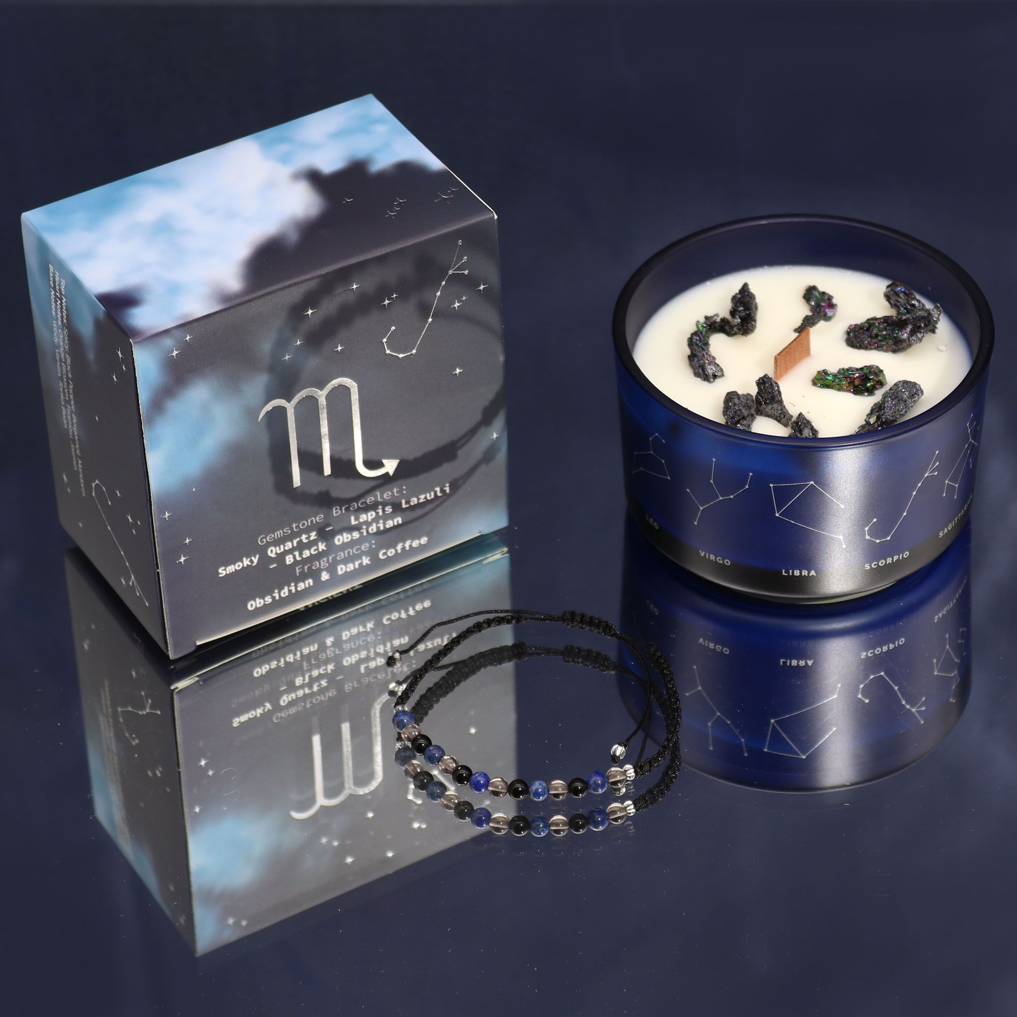 Zodiac Crystal Candle with Gemstone Bracelet - Scorpio - Afbeelding 5