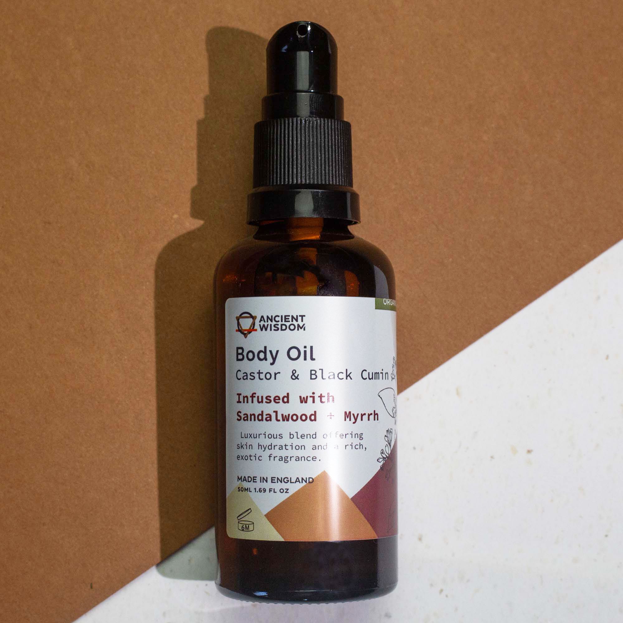 Organic Body Oil 50ml - Sandalwood & Myrrh - Afbeelding 5