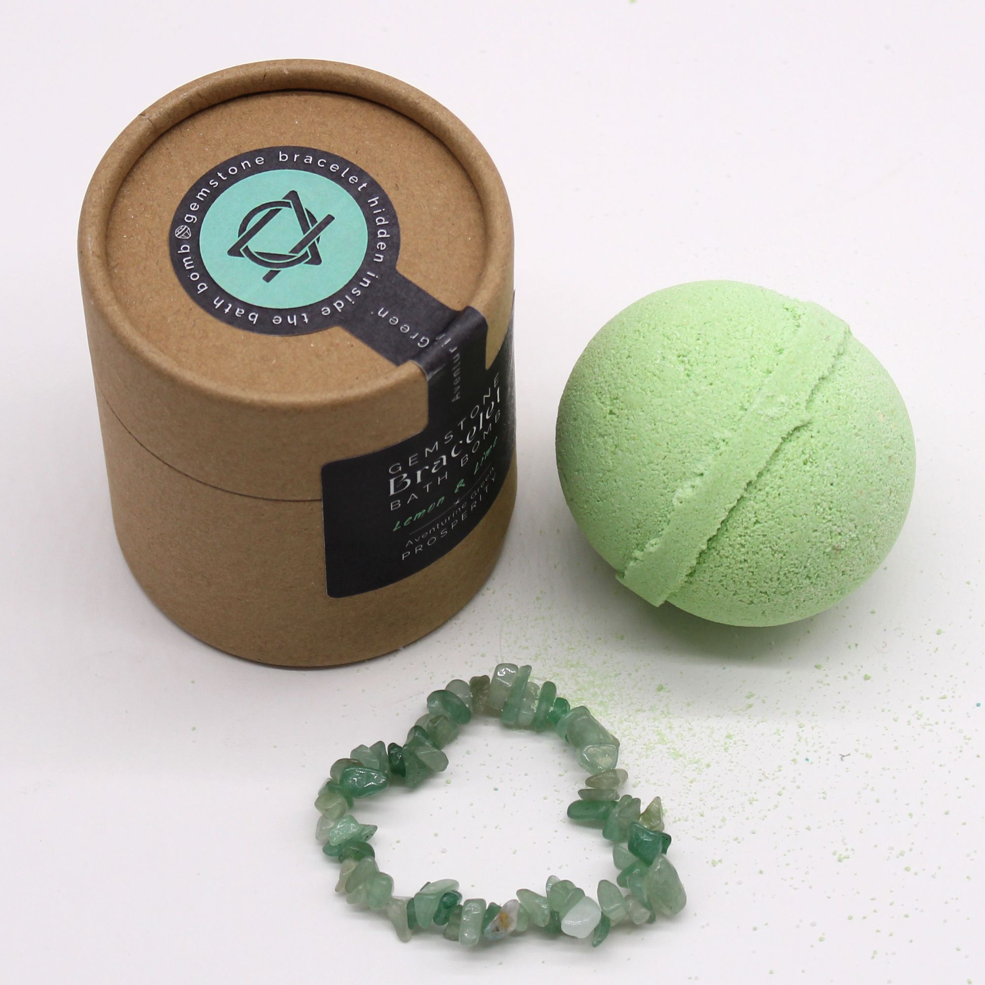 Green Aventurine Gem Bracelet Bath Bomb - Afbeelding 2