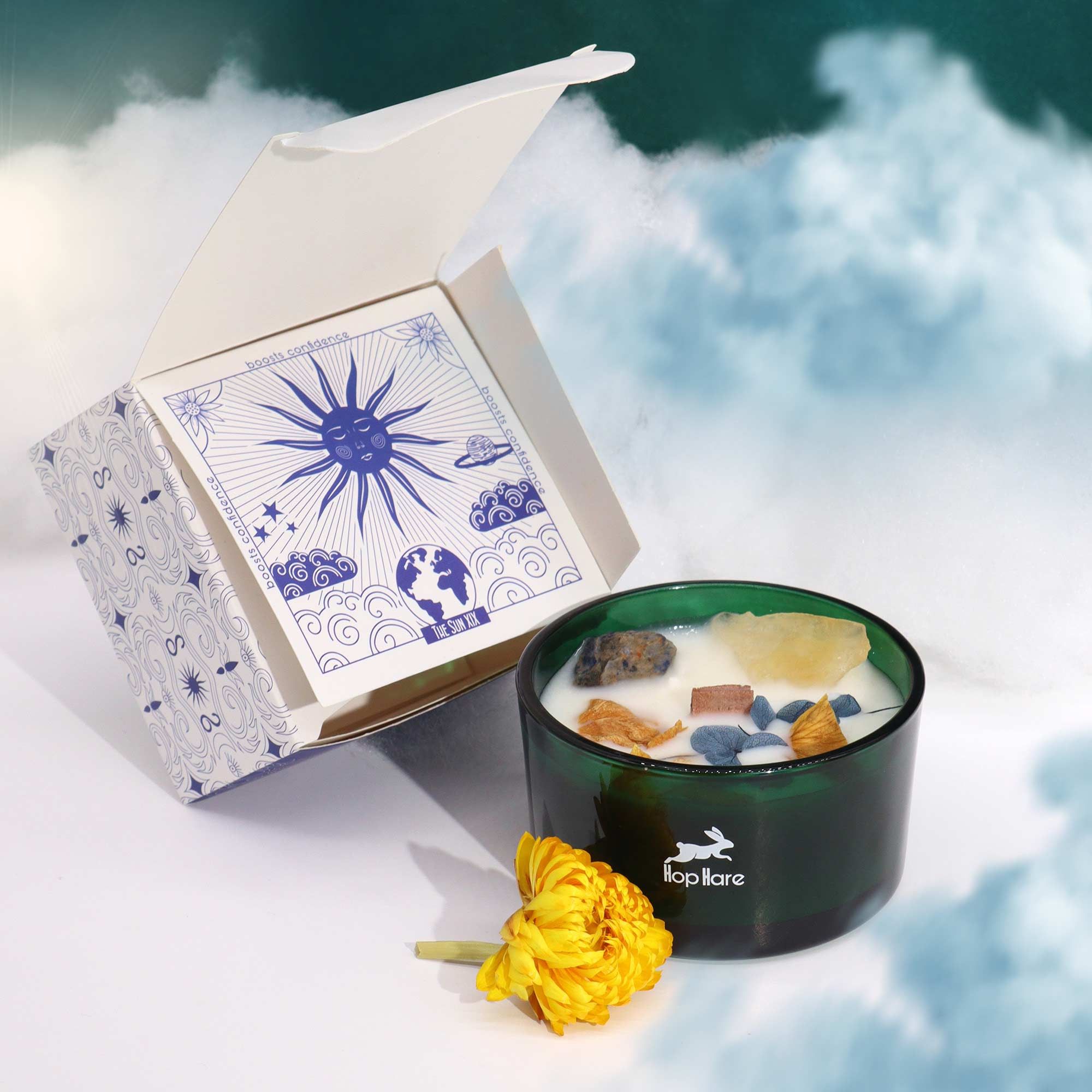 Hop Hare Crystal Magic Flower Candle - The Sun - Afbeelding 4