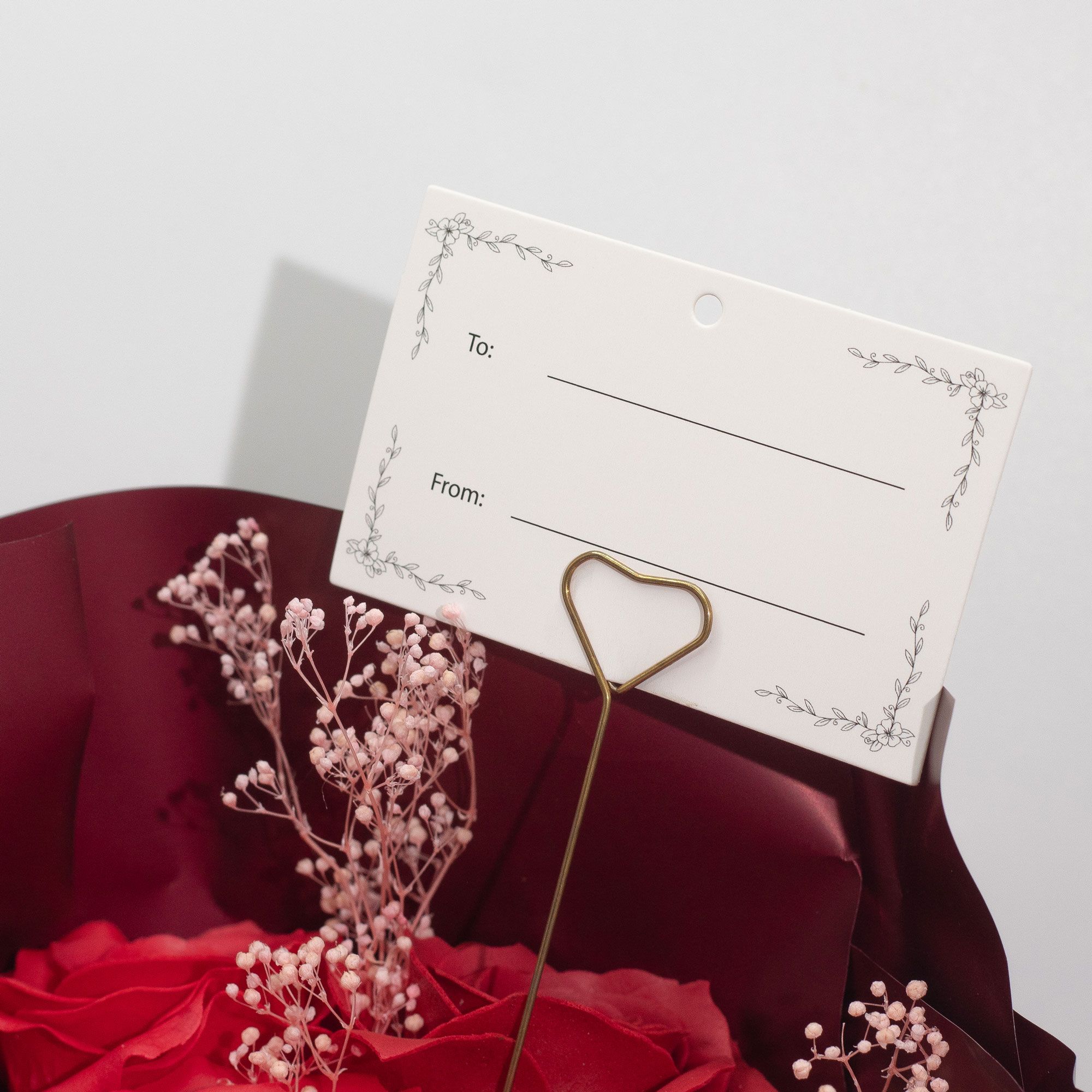 Large Red Roses Bouquet - Love is Eternal - Gift Card - Afbeelding 2