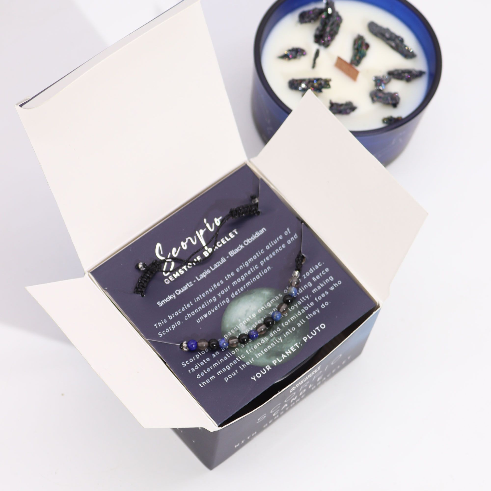 Zodiac Crystal Candle with Gemstone Bracelet - Scorpio - Afbeelding 6