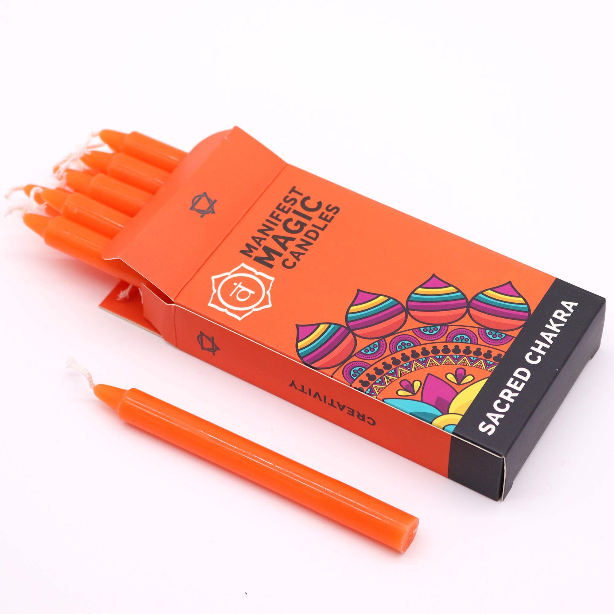Manifest Magic Candles (pack of 12) - Orange - Sacred Chakra - Afbeelding 2