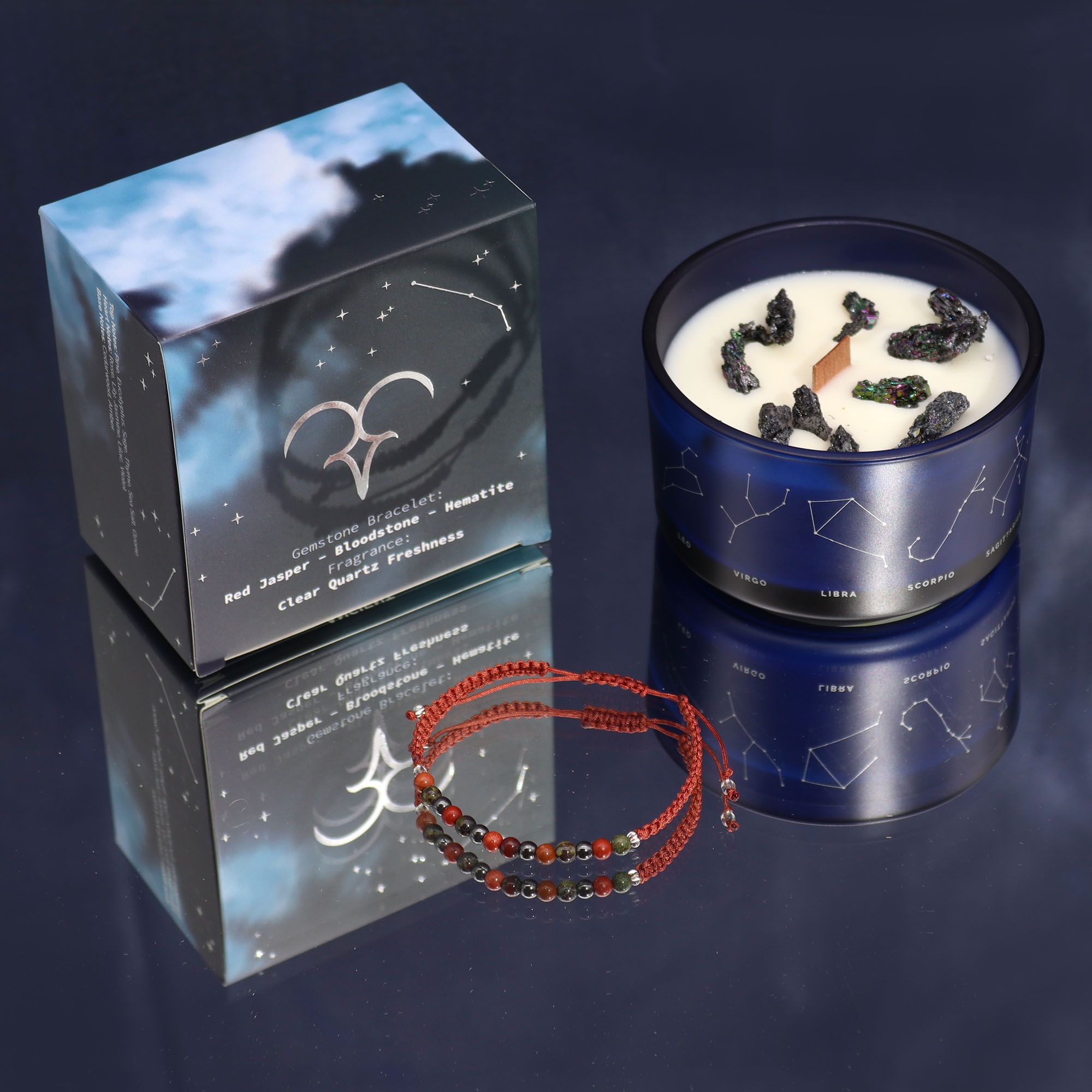 Zodiac Crystal Candle with Gemstone Bracelet - Aries - Afbeelding 6