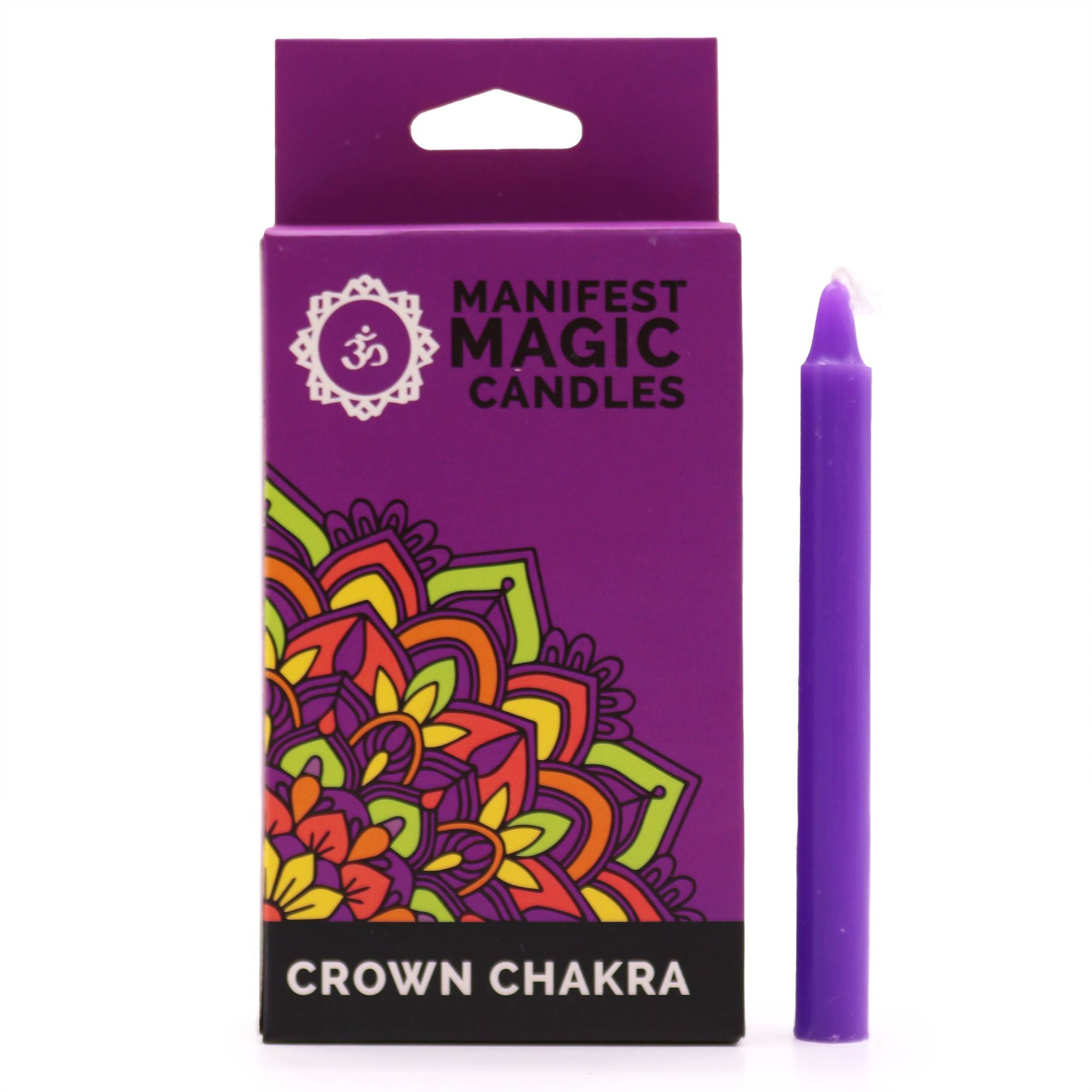 Manifest Magic Candles (pack of 12) - Purple - Crown Chakra - Afbeelding 2